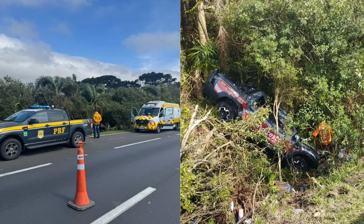 Vídeo! Grave acidente na BR-376 deixa uma pessoa morta e outra gravemente ferida na Colônia Witmarsum