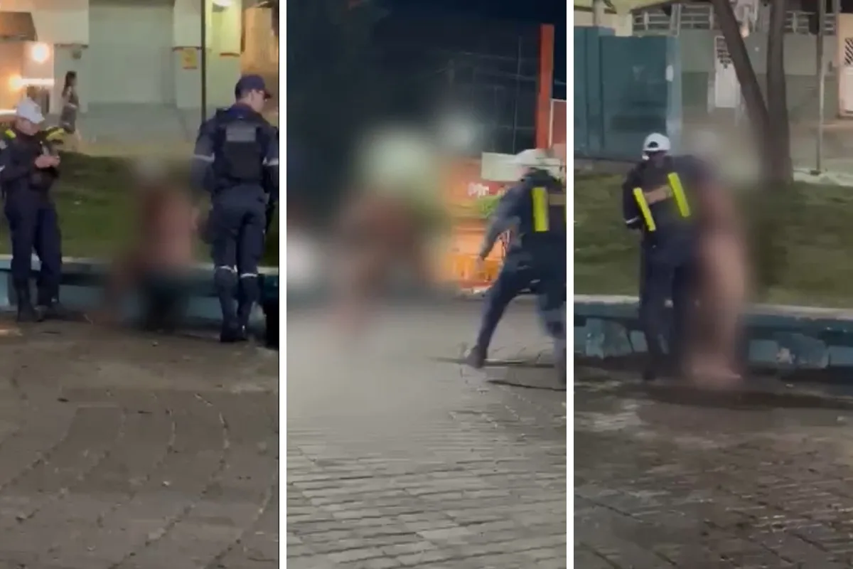 Homem de calcinha é detido após tomar banho em praça de Bezerros; VÍDEO