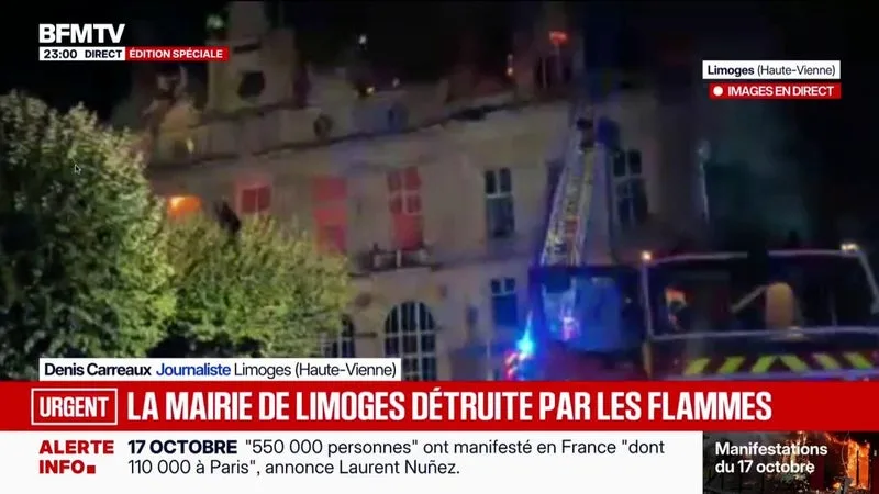 Mobilisations du 17 octobre: le feu n'est toujours pas fixé à la mairie de Limoges