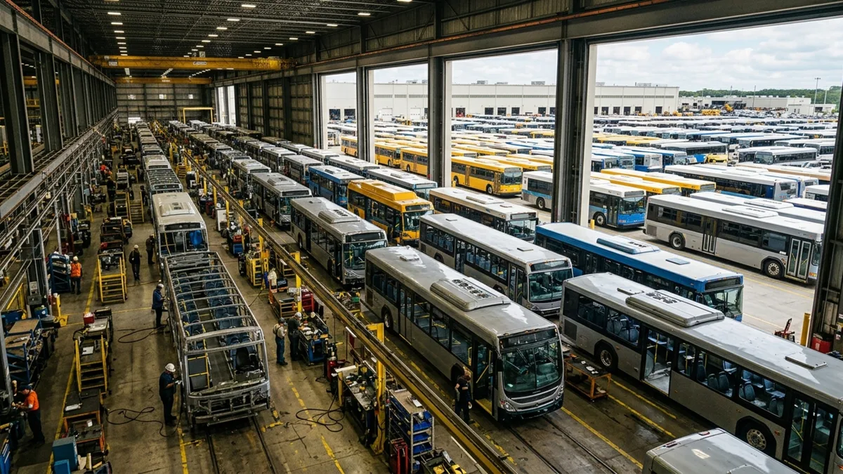 Cidade industrial do Sul fabrica ônibus que circulam em mais de 140 países dos cinco continentes