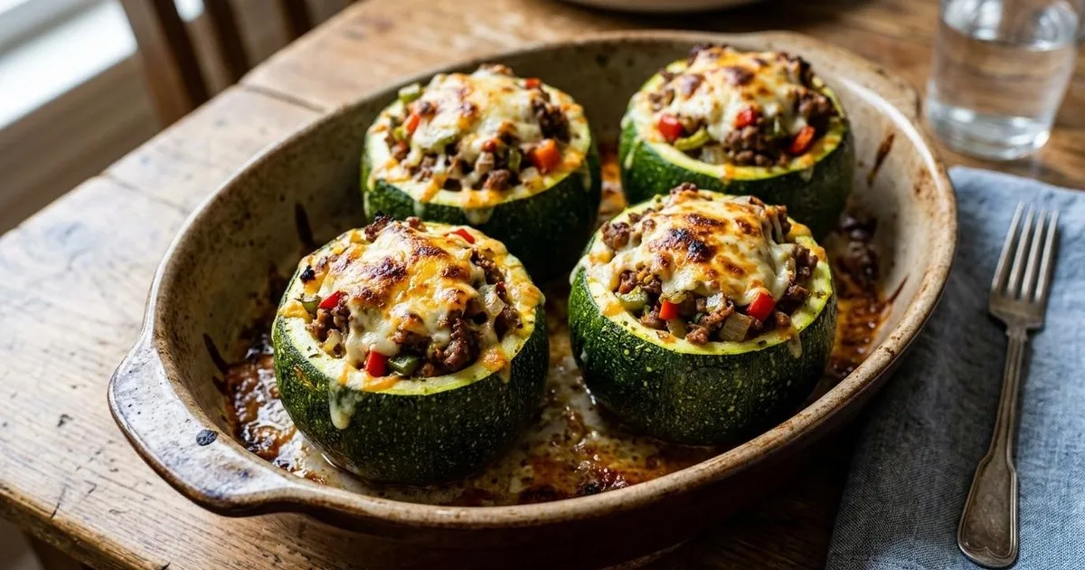 Zapallitos rellenos de carne picada fáciles y sin harina