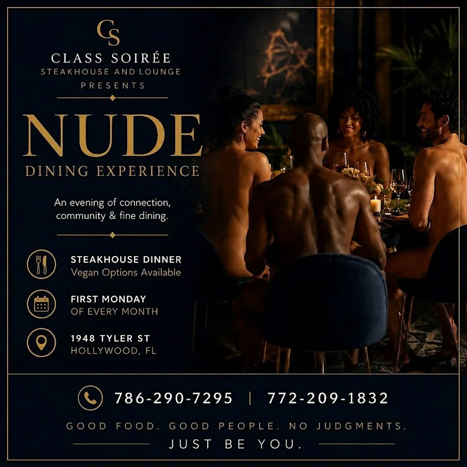 Churrascaria na Flórida aposta em experiência gastronômica sem roupas como atração mensal