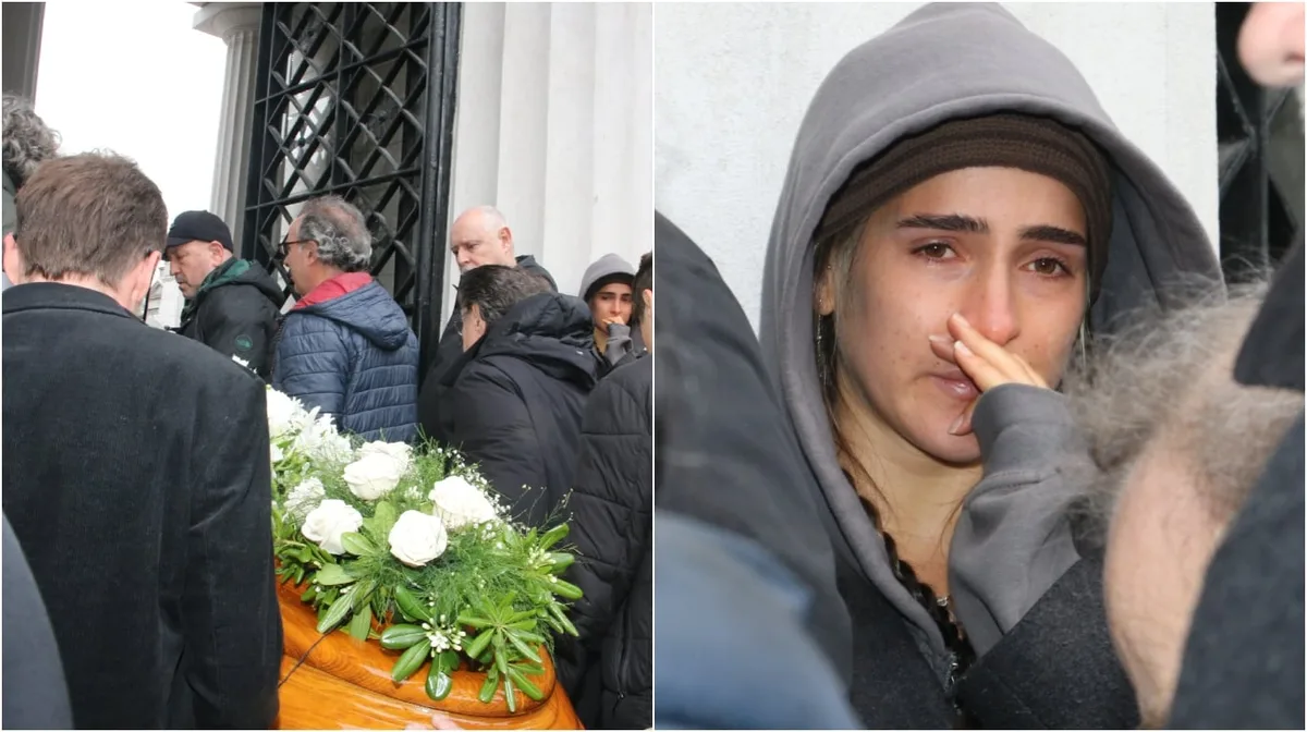 El llanto de la nieta de Piero durante el funeral en el Cementerio de la Recoleta