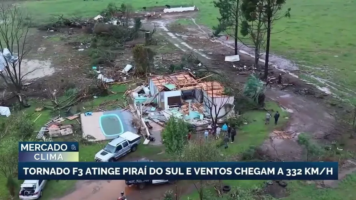 Tornado F3 atinge Piraí do Sul com ventos de até 332 km/h