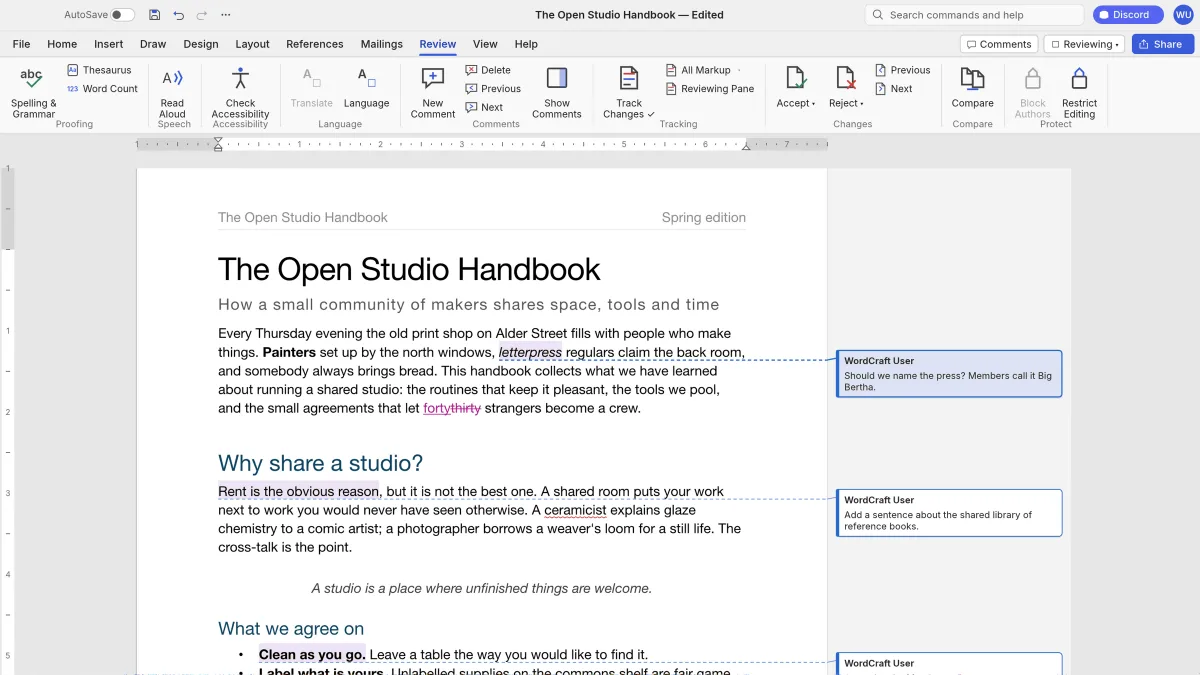 Microsoft Wordの代替を目指すオープンソースの文書作成アプリ「WordCraft」、Rust製ネイティブアプリでAIエージェントでの使用も考慮