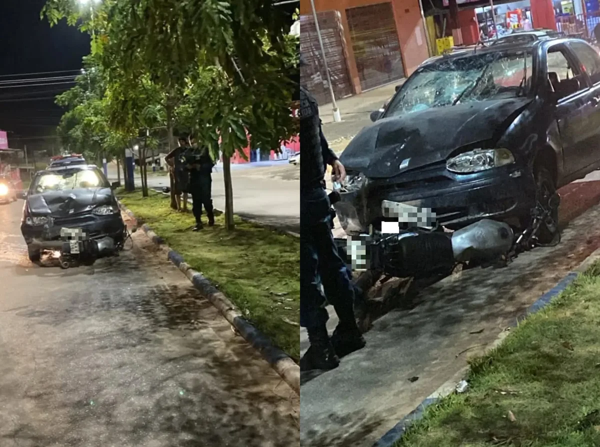 Motociclista fica ferido após ser atingido por carro em Rorainópolis
