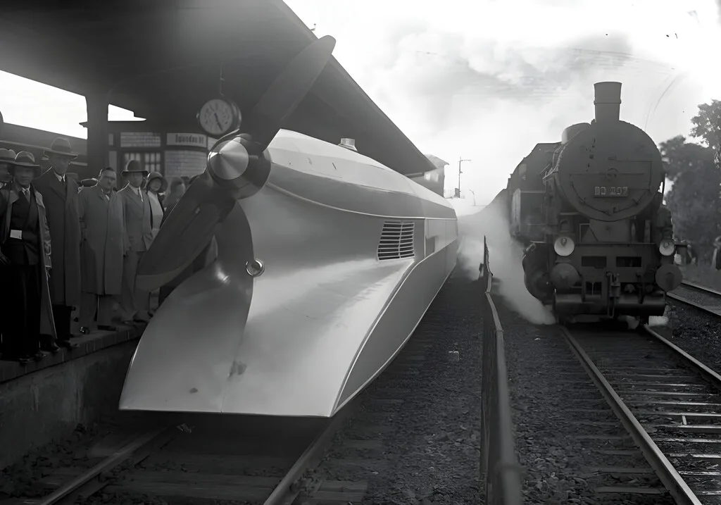 En 1931, un ingeniero alemán construyó un tren con una hélice de avión gigante: batió un récord mundial, pero fracasó por su brillante idea