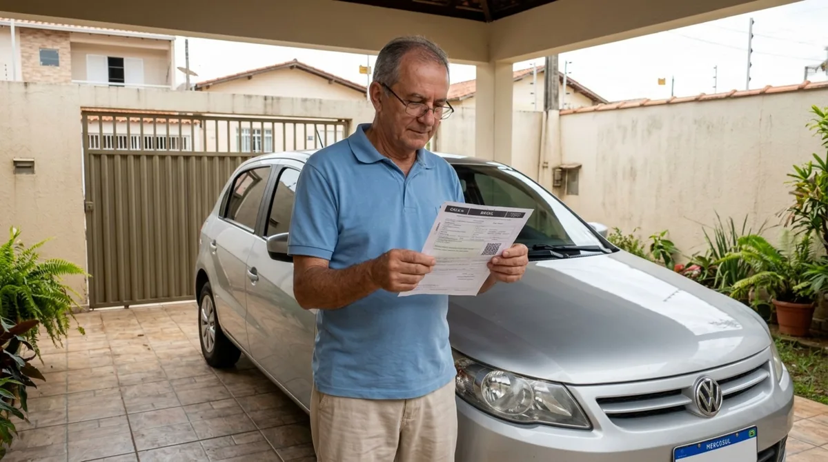 Aposentado imprime o documento do carro em uma folha comum, é questionado por um conhecido sobre a falta do papel oficial e descobre o que torna o CRLV impresso válido na fiscalização