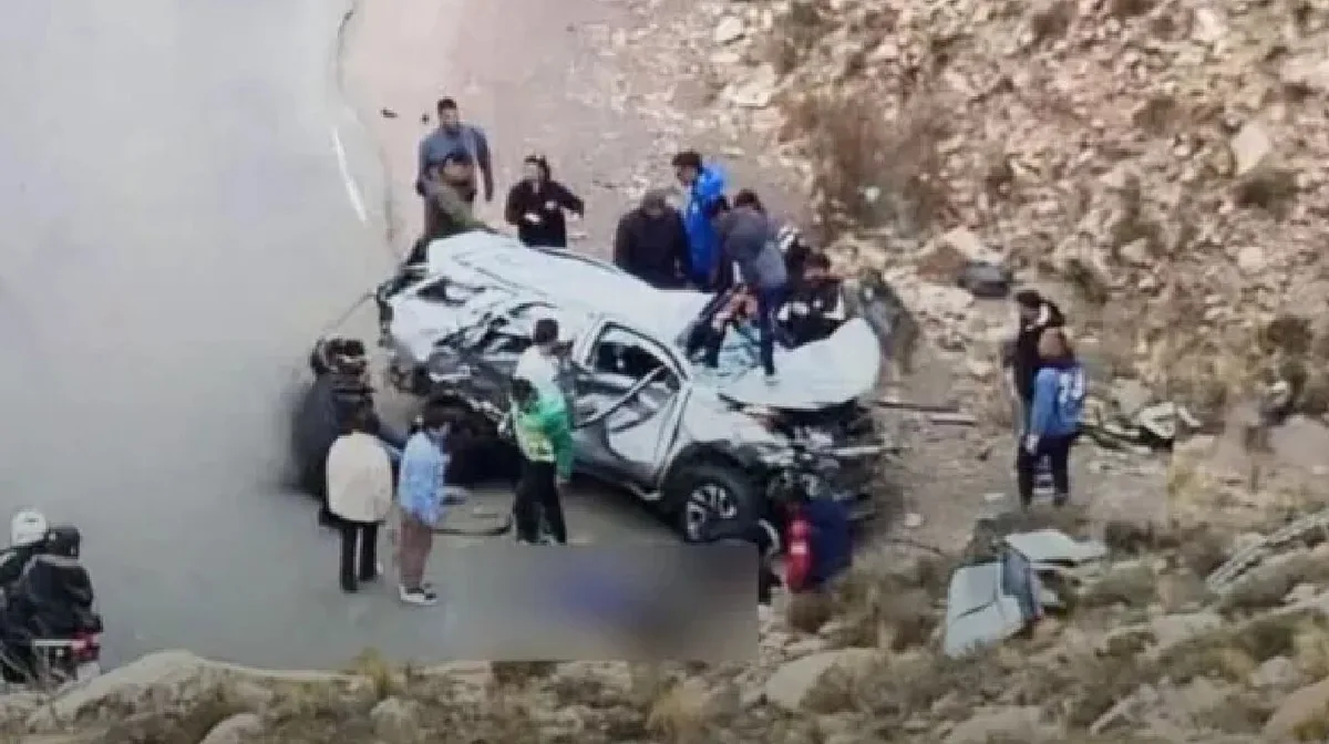 Impactante accidente en Jujuy: una camioneta cayó por un barranco de 80 metros y murió una mujer