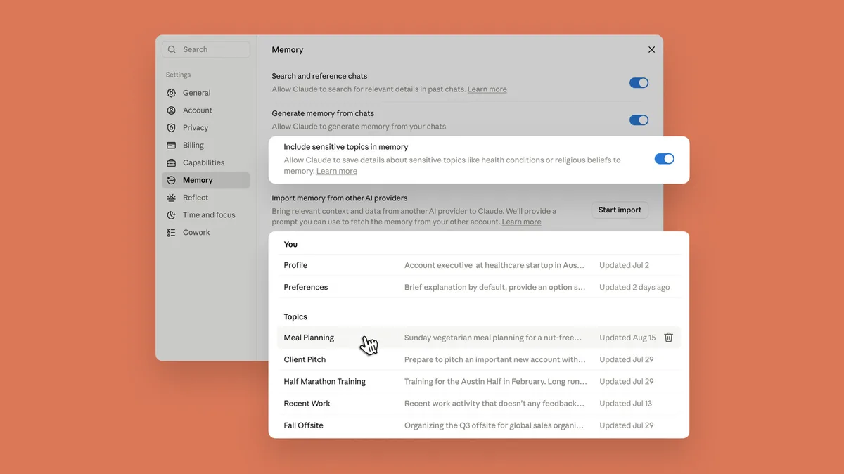 Claude's memory now works across both chats and Cowork sessions