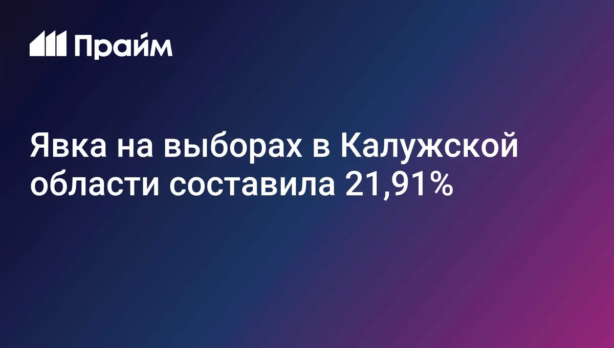 Явка на выборах в Калужской области составила 21,91%