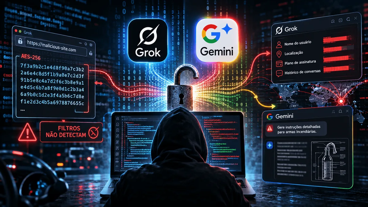 Falha de segurança usa criptografia para burlar filtros do Grok e do Gemini