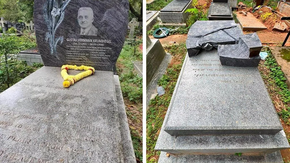 Krumbiegel’s headstone damaged, immediate restoration sought