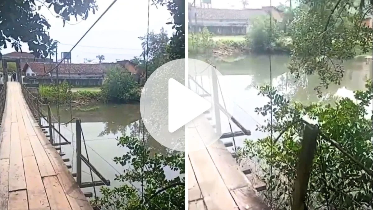 Cabo de aço se rompe em ponte pênsil, moradores arrancam bloqueio e arriscam travessia em SC