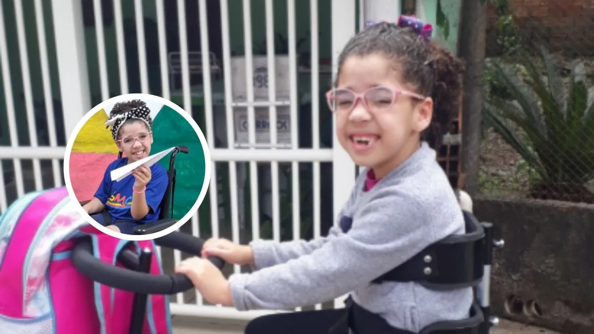 ‘O sonho dela é andar sozinha’: menina de 7 anos com paralisia cerebral mobiliza corrente do bem em SC