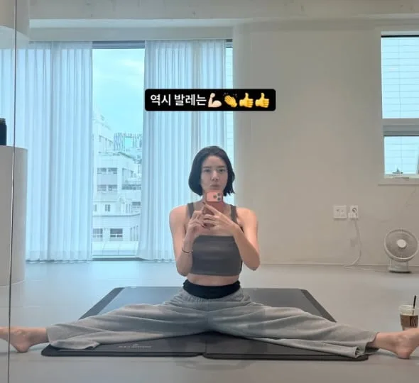 손담비, 출산 후 몸매 관리 제대로 시작..군살 없는 복근 눈길