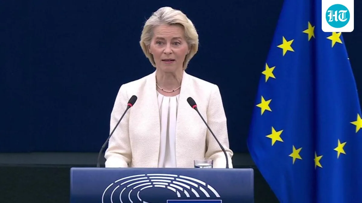 EU chief von der Leyen flags AI, climate, dependency risks in State of Union speech