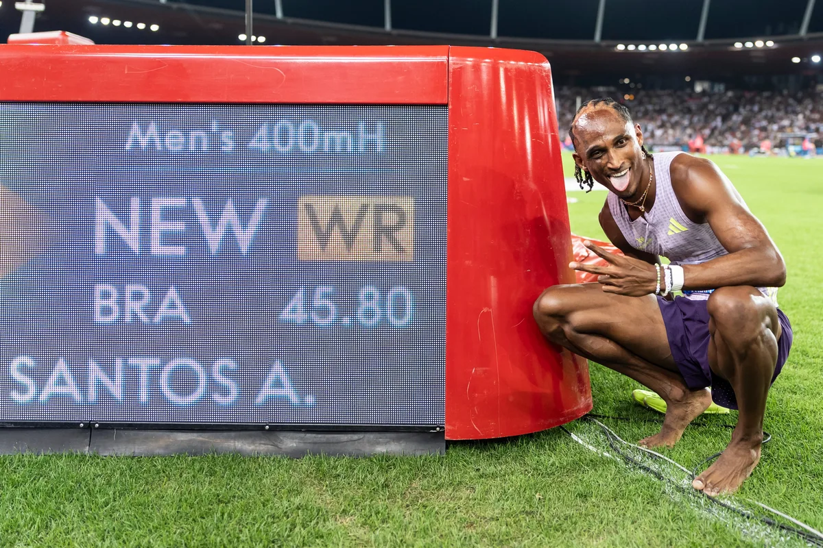 El brasileño Alison dos Santos hizo historia en el atletismo: rompió el récord mundial de 400m con vallas en la Diamond League