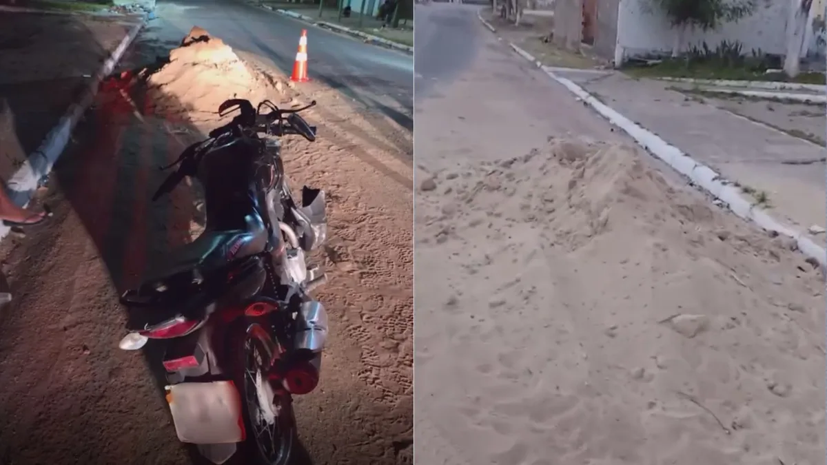 Motociclista morre após cair em trecho com areia de obra em Santa Inês