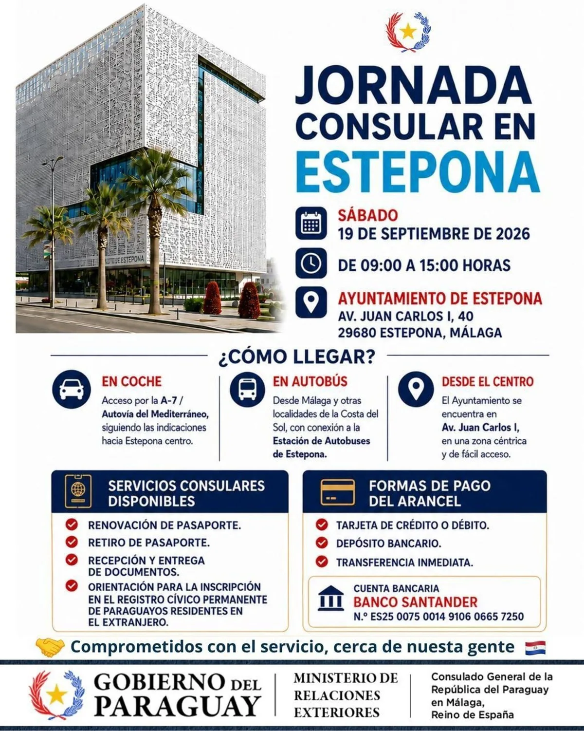 Estepona acoge una Jornada Consular de Paraguay para acercar y facilitar la realización de diversos trámites