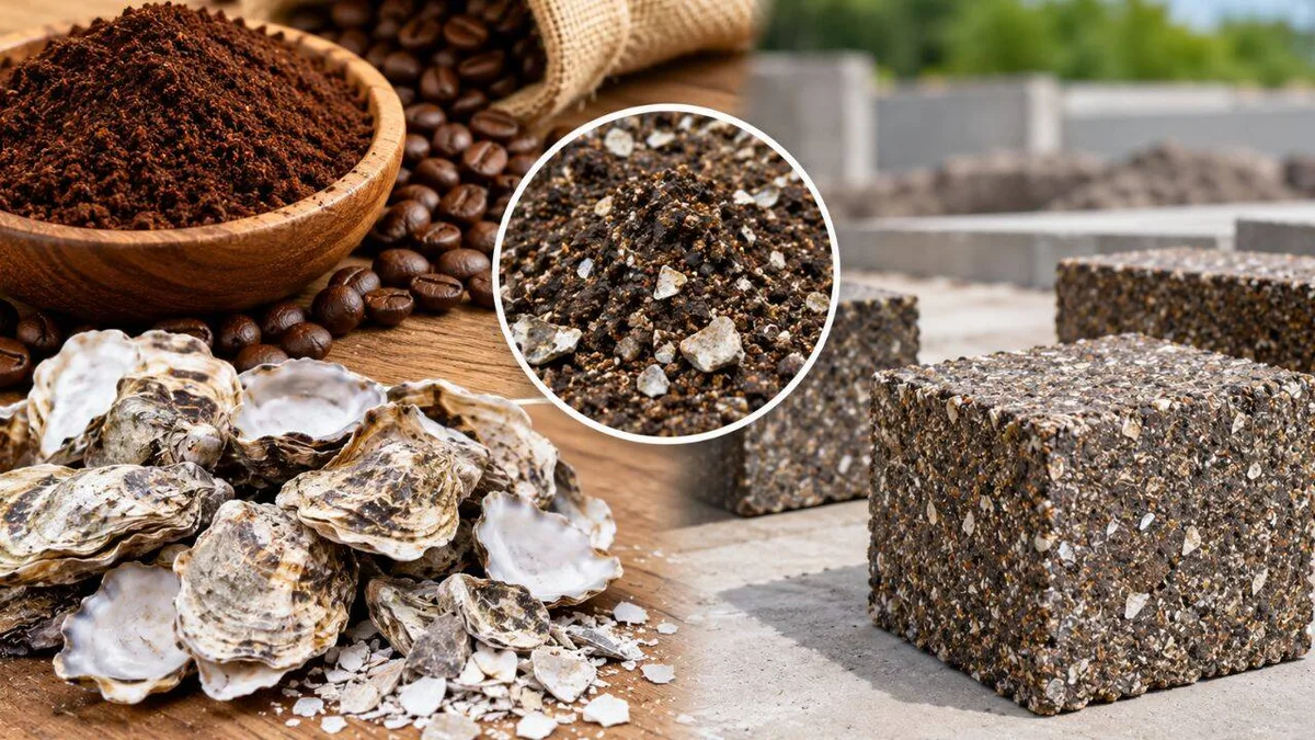 Scientists mixed coffee grounds and oyster shells to create a stronger construction material