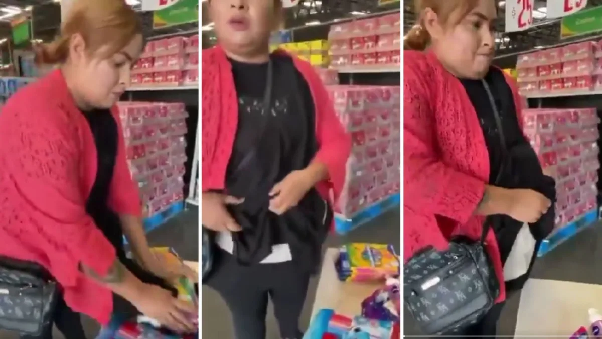 Mujer se hace pasar por ‘embarazada’ para presuntamente robar útiles escolares de Centro Comercial y así fue exhibida