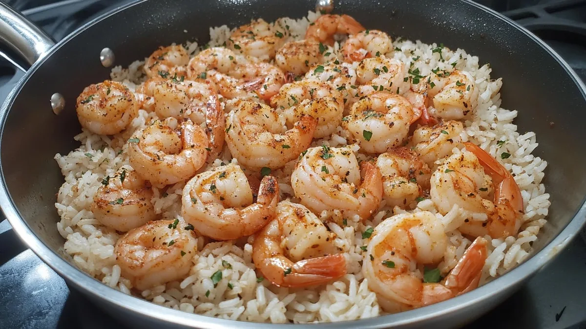 Receta de wok de langostinos con arroz yamaní, rápida y fácil