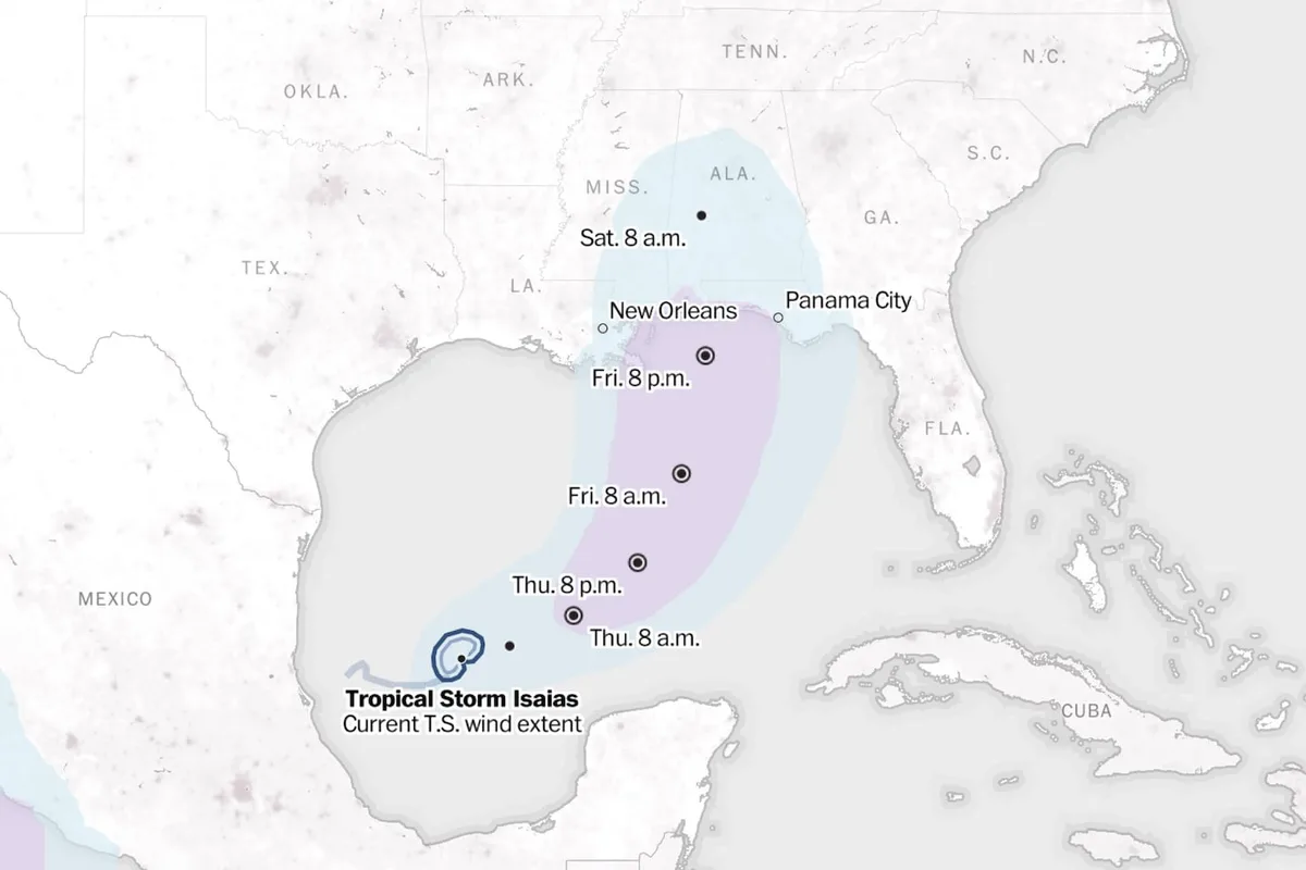 Hurricane Isaias tracker: Map and projected storm path