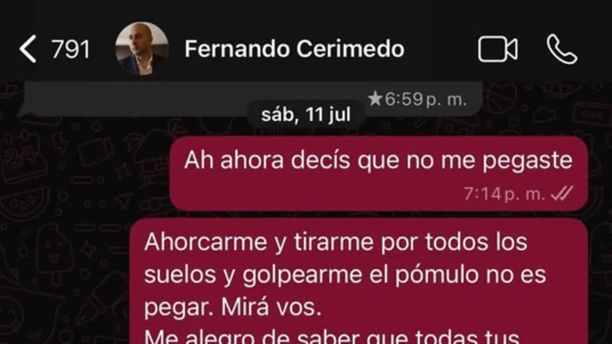 Acusaciones de violencia de género y fajos de billetes: Nadia Beller difundió sus chats con Fernando Cerimedo previos al ataque