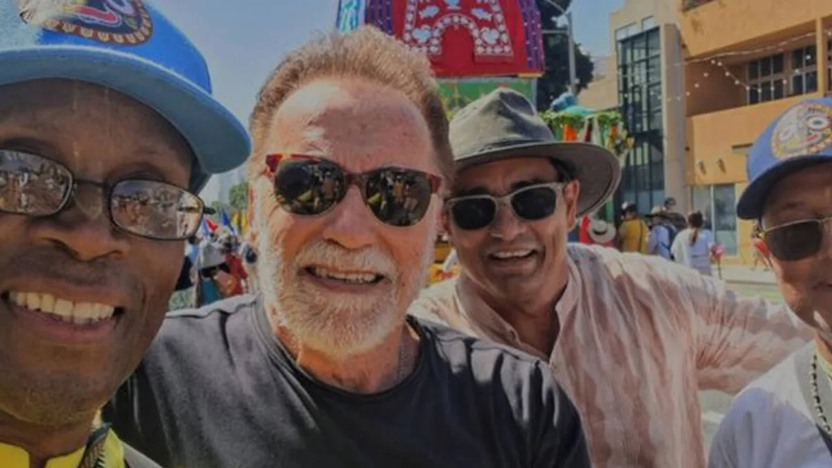 Arnold's selfie from Jagannath Ratha Yatra in LA goes viral - PIC