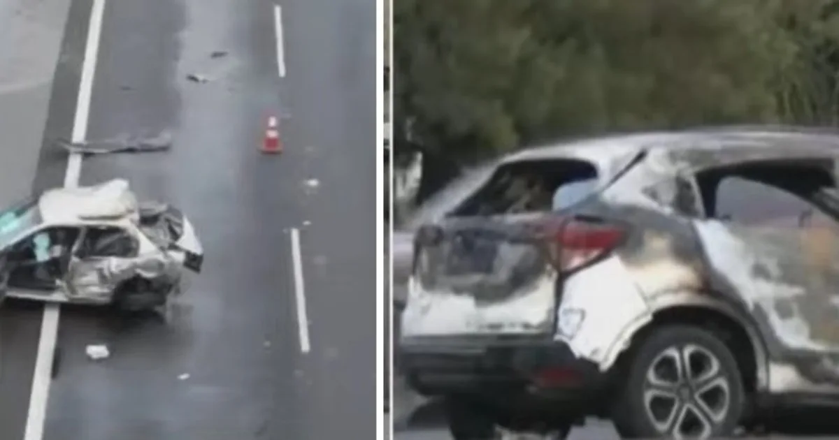 Fuerte choque e incendio en Panamericana: un muerto y un herido