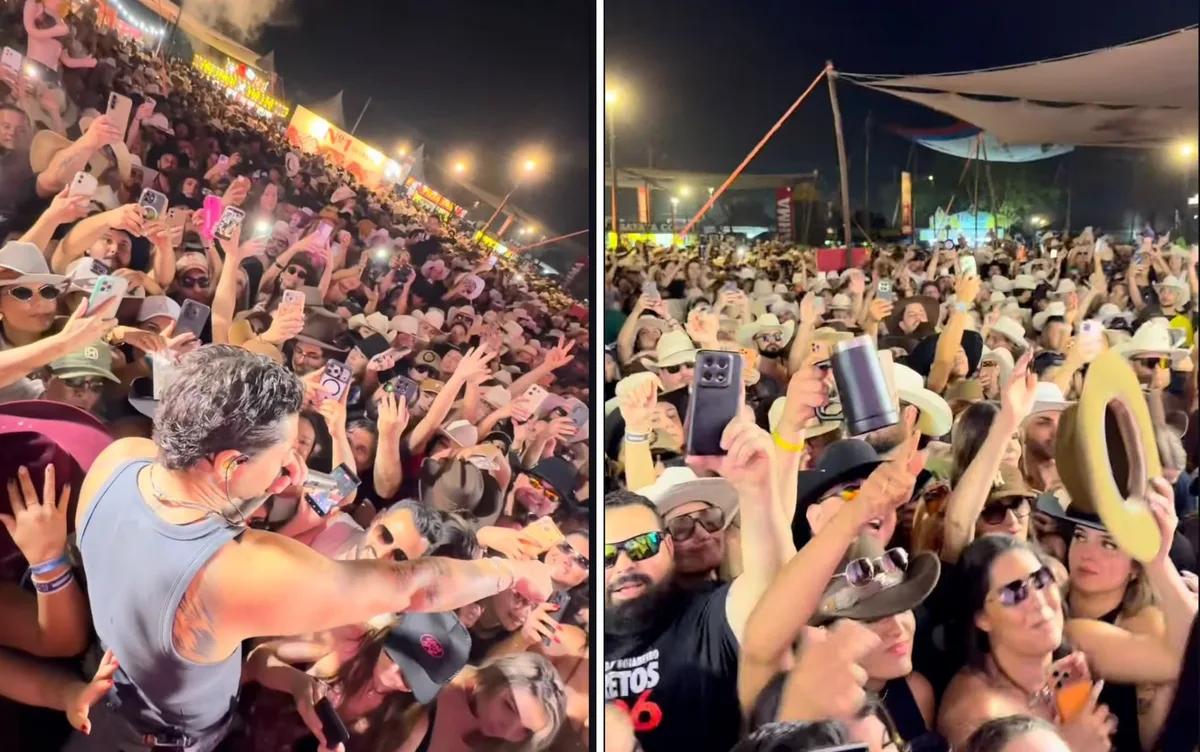 Zé Felipe trava camping de Barretos com show cheio de participações especiais e gravação de clipe