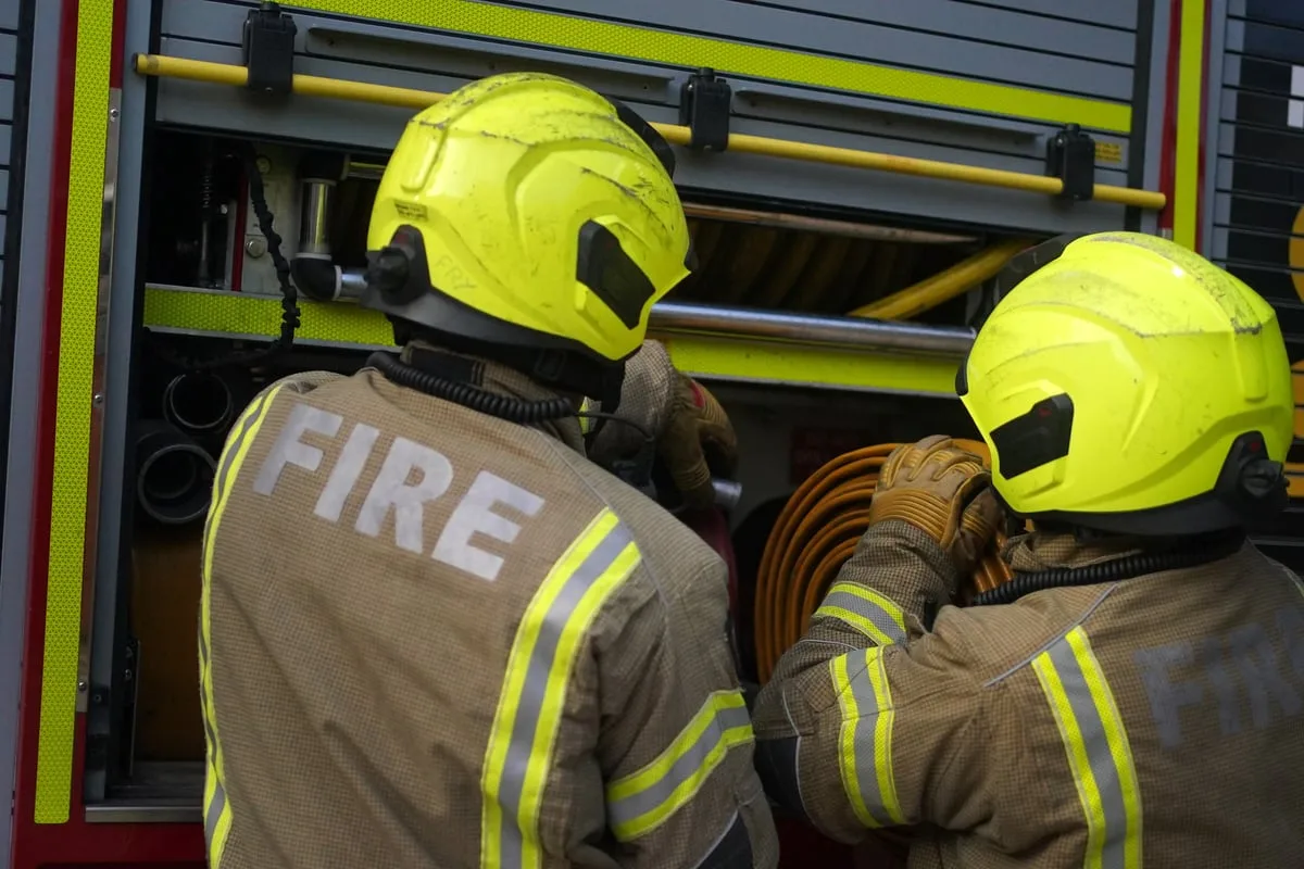 Fire rips through terraced house in east London