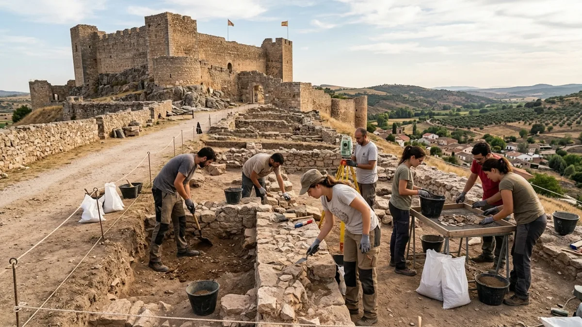 Precisam de voluntários para escavar um castelo islâmico em uma cidade de Guadalajara: eles oferecem café da manhã e sessões de desenho por uma semana