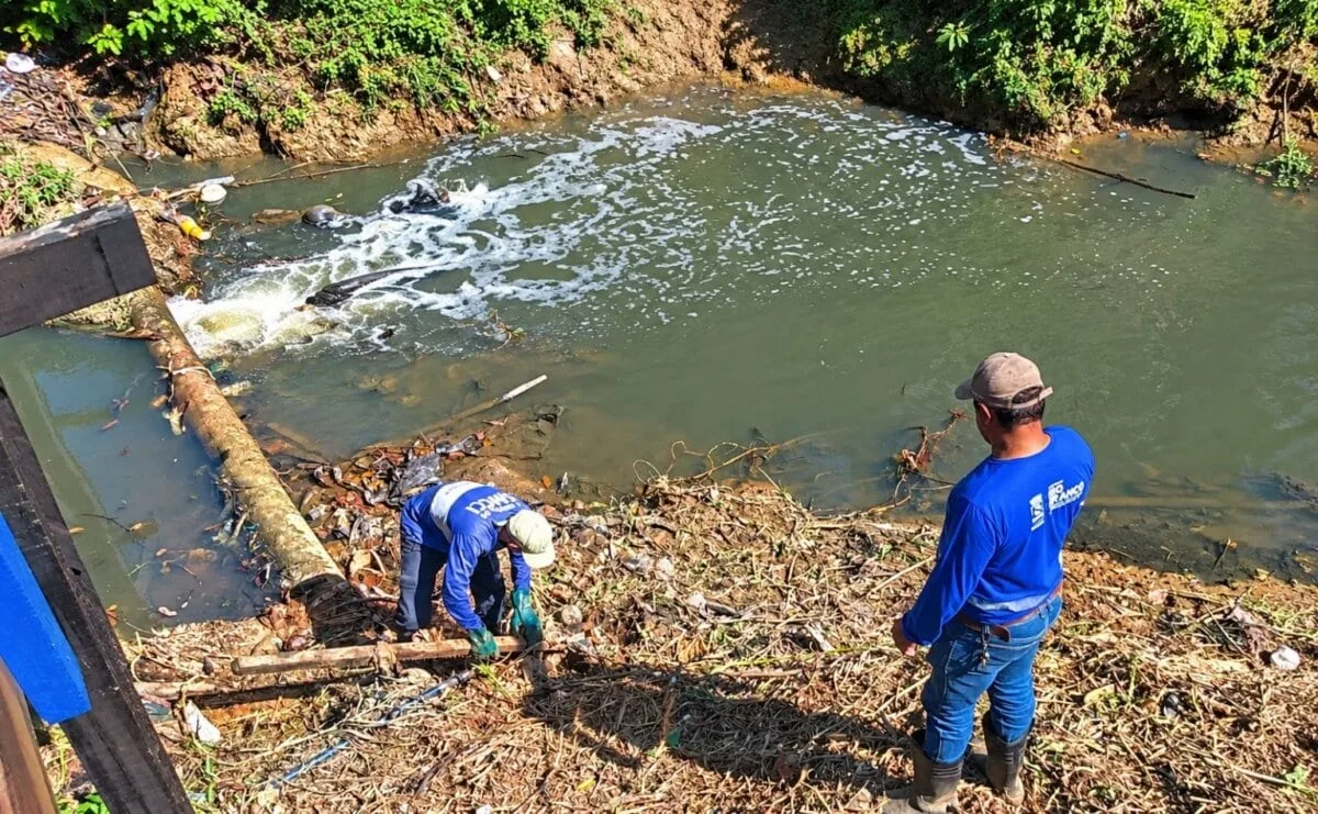 Prefeitura retira 25 toneladas de lixo em limpeza do Igarapé Batista