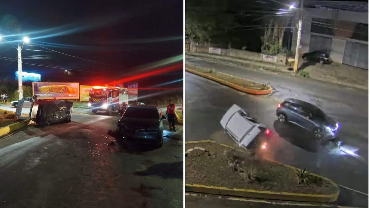 Câmera flagra acidente entre Fiat Uno e BYD Dolphin em Cachoeiro