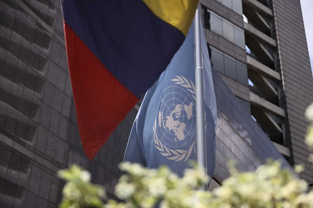 Protestaron ante la ONU en Caracas contra la presencia de Delcy Rodríguez en Nueva York (VIDEO)