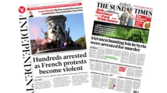 The Papers: 'French protests become violent' and SAS men 'arrested for murder'