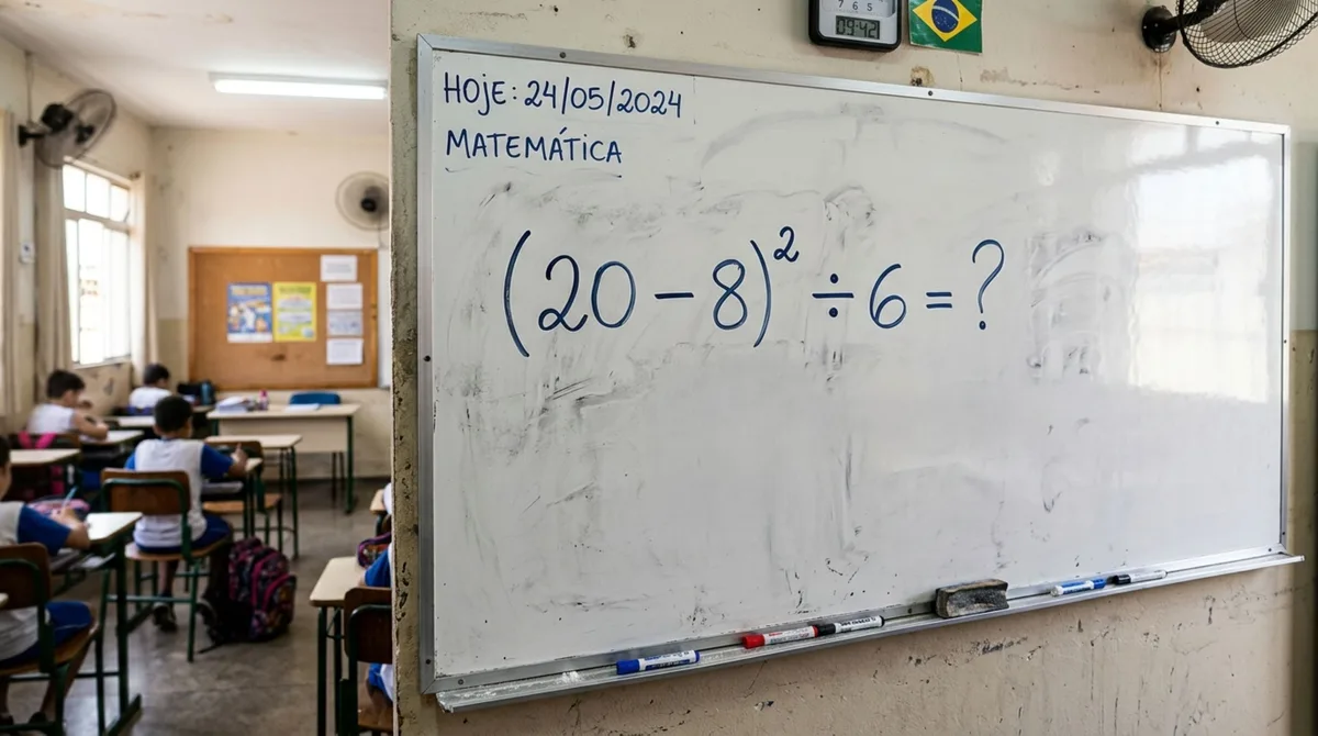 Você consegue resolver (20 − 8)² ÷ 6 sem usar a calculadora?