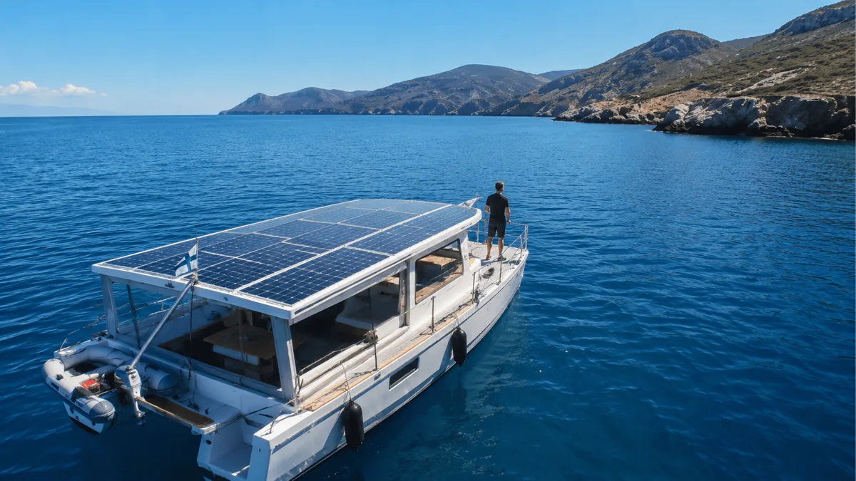 Homem constrói iate de 11 metros movido a energia solar por apenas R$ 106 mil e cruza a Europa sem combustível