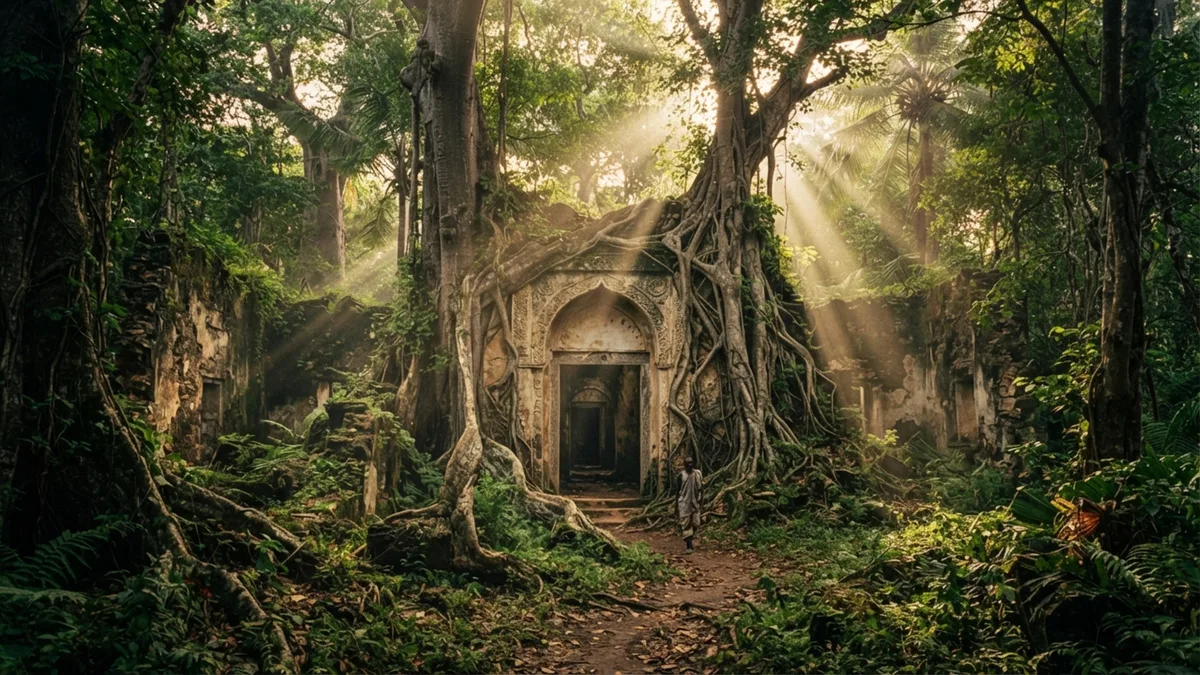 Uma cidade africana desapareceu dentro da floresta e deixou palácios, mesquitas e porcelana chinesa a quilômetros da costa