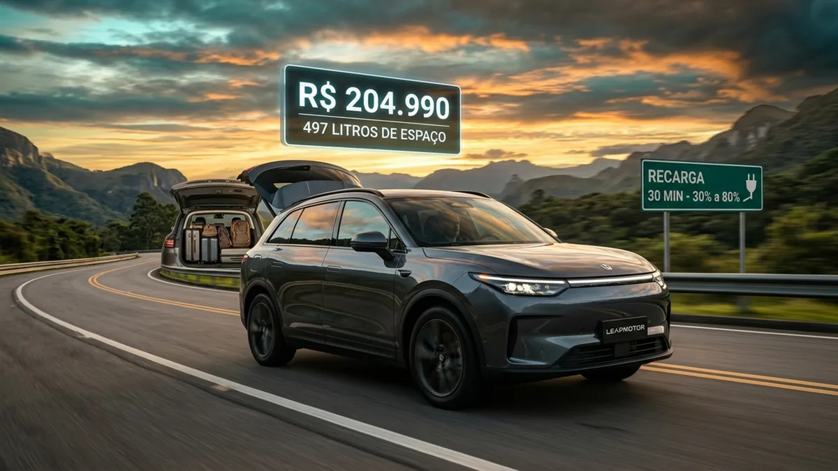 Leapmotor coloca SUV elétrico de R$ 204.990 com quase 500 litros para bagagem e recarga rápida em 30 minutos