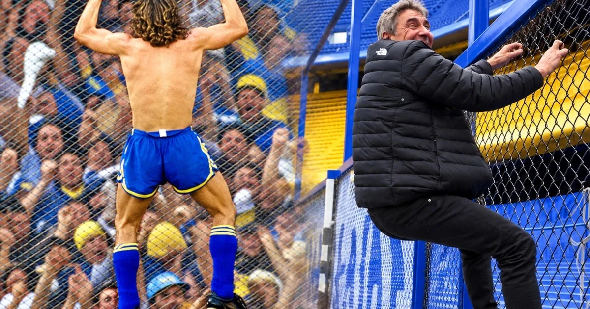 Manteca Martínez volvió a treparse al alambrado de la Bombonera para el aniversario de su histórico festejo ante River