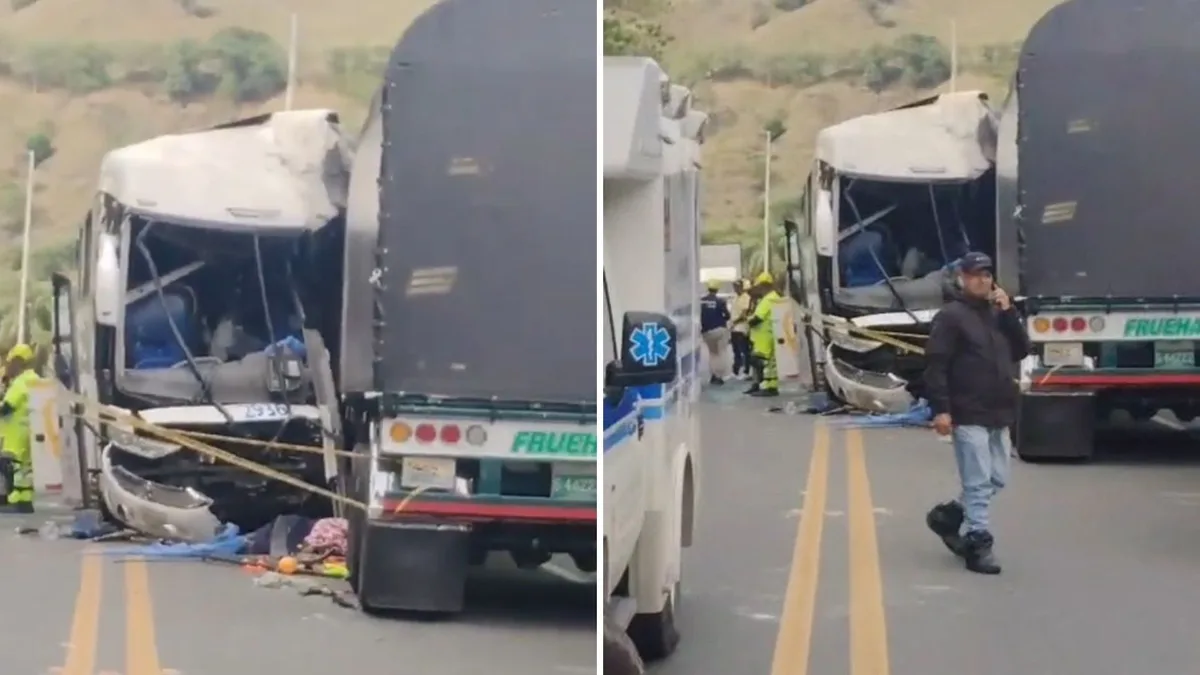 Identifican a las tres víctimas mortales del siniestro entre bus y tractocamión en la vía Medellín-Manizales