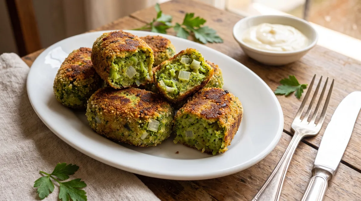 Receta de croquetas de brócoli con cebolla y huevo, rápida y fácil