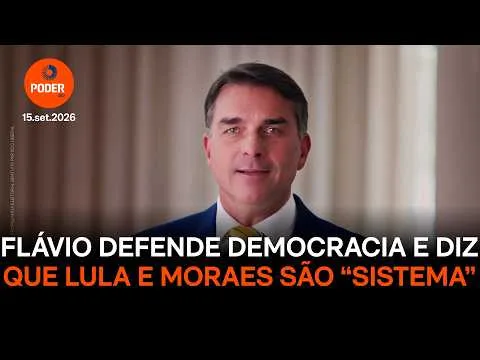 Flávio defende democracia e diz que Lula e Moraes são “sistema”