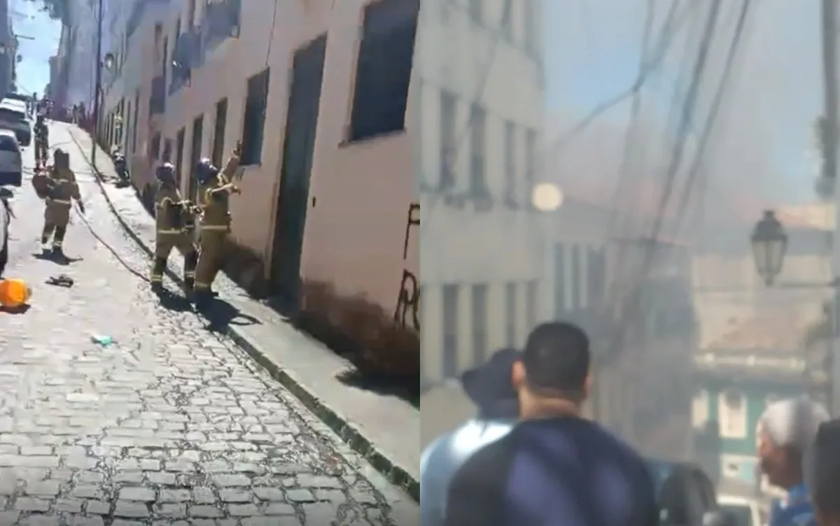 Incêndio atinge casarão no Centro Histórico de Salvador e quatro famílias precisam deixar imóvel