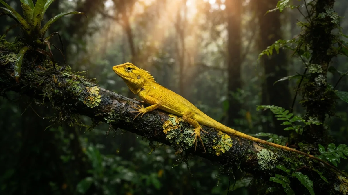 Um pequeno lagarto amarelo apareceu acima de 1.300 metros numa floresta da Tailândia e ganhou o nome de um dragão de House of the Dragon