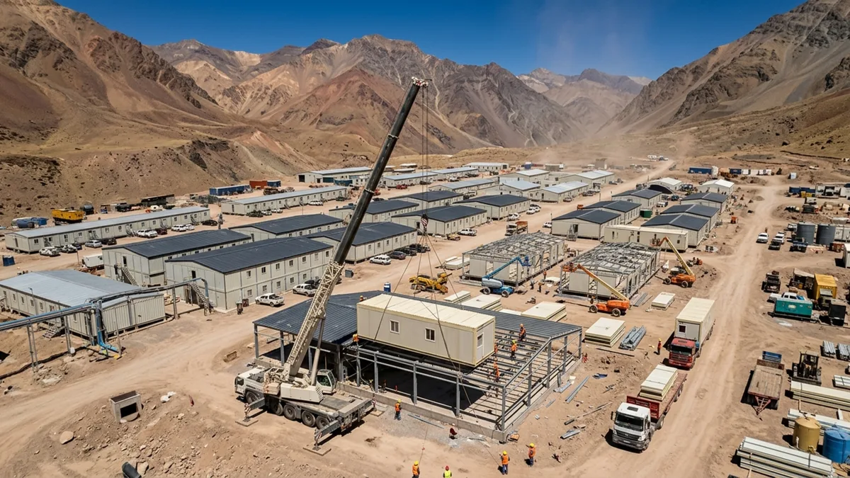 China constrói cidade pré-fabricada para até 5.000 trabalhadores a mais de 4.000 metros de altitude na Cordilheira dos Andes