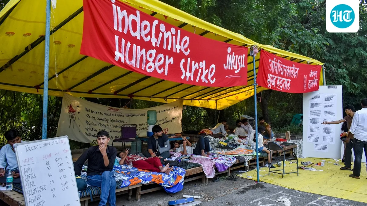 JNU students enter day 12 of indefinite hunger strike over rustication of JNUSU members, demand restoration of GSCASH and JNUEE